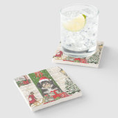 ハバニーズ犬のクリスマス ストーンコースター (横)