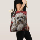 ハバニーズ犬のクリスマス トートバッグ (クローズアップ)