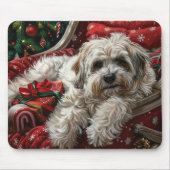ハバニーズ犬のクリスマス マウスパッド (正面)
