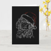 ハバニーズ犬のサンタ帽子 カード (黄色い花)