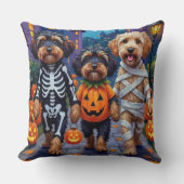 ハバニーズ犬のトリックまたは治療ハロウィーンコスチューム クッション (正面)