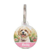 ハバニーズ犬のラベルカスタム- Water color Pet ID