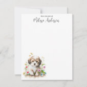 ハバニーズ犬の子犬の水彩可愛パーソナライズされたい ノートカード (正面)