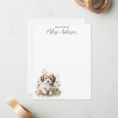 ハバニーズ犬の子犬の水彩可愛パーソナライズされたい ノートカード (正面/裏面インサイチュ)