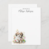 ハバニーズ犬の子犬の水彩可愛パーソナライズされたい ノートカード (正面/裏面)