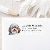 ハバニーズ犬の差出人住所ラベル ラベル (インサイチュ)