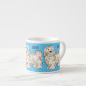 ハバニーズ犬の漫画イラストレーション エスプレッソカップ (正面右)