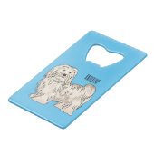 ハバニーズ犬の漫画イラストレーション クレジットカード栓抜き (裏面アングル)