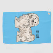 ハバニーズ犬の漫画イラストレーション ゴルフタオル (横)