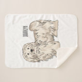 ハバニーズ犬の漫画イラストレーション シェルパブランケット (正面(横))