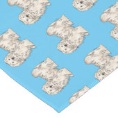 ハバニーズ犬の漫画イラストレーション ショートテーブルランナー (コーナー)