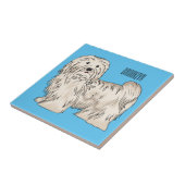 ハバニーズ犬の漫画イラストレーション タイル (側面)