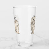 ハバニーズ犬の漫画イラストレーション タンブラーグラス (左)