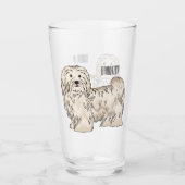 ハバニーズ犬の漫画イラストレーション タンブラーグラス (正面)
