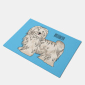 ハバニーズ犬の漫画イラストレーション ドアマット (アングル)