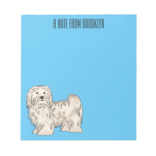 ハバニーズ犬の漫画イラストレーション ノートパッド (正面)