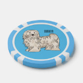 ハバニーズ犬の漫画イラストレーション ポーカーチップ (シングル)