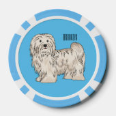 ハバニーズ犬の漫画イラストレーション ポーカーチップ (裏面)