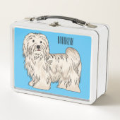 ハバニーズ犬の漫画イラストレーション メタルランチボックス (正面)