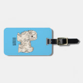 ハバニーズ犬の漫画イラストレーション ラゲッジタグ (正面横)