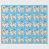 ハバニーズ犬の漫画イラストレーション ラッピングペーパー (フラット)