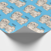 ハバニーズ犬の漫画イラストレーション ラッピングペーパー (角)