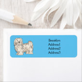 ハバニーズ犬の漫画イラストレーション ラベル (インサイチュ)