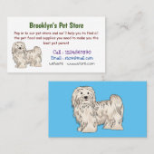 ハバニーズ犬の漫画イラストレーション 名刺 (正面/裏面)