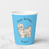 ハバニーズ犬の漫画イラストレーション 紙コップ (裏面)