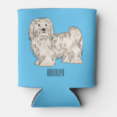 ハバニーズ犬の漫画イラストレーション 缶クーラー (正面)
