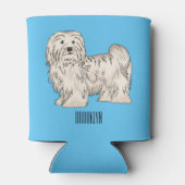 ハバニーズ犬の漫画イラストレーション 缶クーラー (裏面)