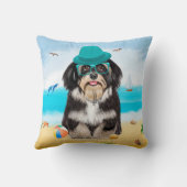 ハバニーズ犬オンビーチ クッション (裏面)