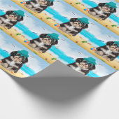 ハバニーズ犬オンビーチ ラッピングペーパー (角)