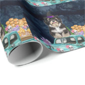 ハバニーズ犬ハロウィーントラック怖い夜 ラッピングペーパー (ロールコーナー)