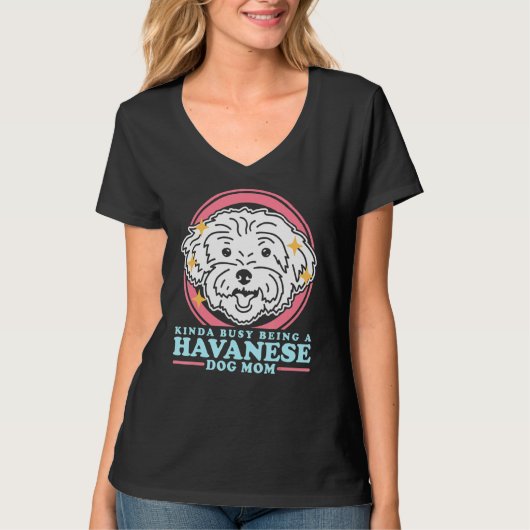 ハバニーズ犬ママ犬のオーナーハバニーズ Tシャツ (正面)