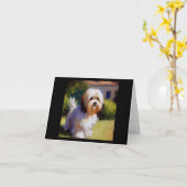 ハバニーズ犬 カード (黄色い花)