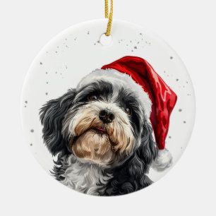 ハバニーズ犬 クリスマス オーダーメイド セラミックオーナメント