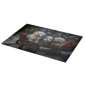 ハバニーズ雪そりのクリスマスデコール カッティングボード (角)