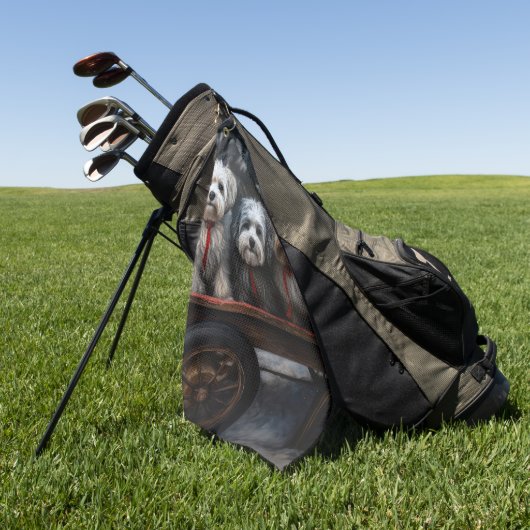 ハバニーズ雪そりのクリスマスデコール ゴルフタオル (グリーン)