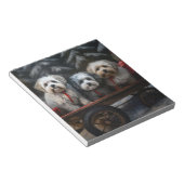 ハバニーズ雪そりのクリスマスデコール ノートパッド (アングル)