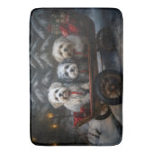 ハバニーズ雪そりのクリスマスデコール バスマット (正面縦)