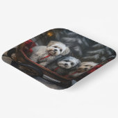 ハバニーズ雪そりのクリスマスデコール ペーパープレート (傾斜あり)