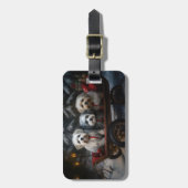 ハバニーズ雪そりのクリスマスデコール ラゲッジタグ (正面縦)