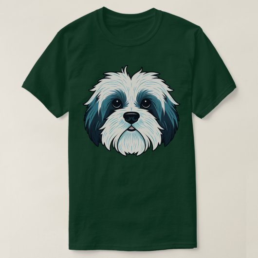 ハバニーズ顔かわいい漫画子犬の恋人 Tシャツ (デザイン正面)