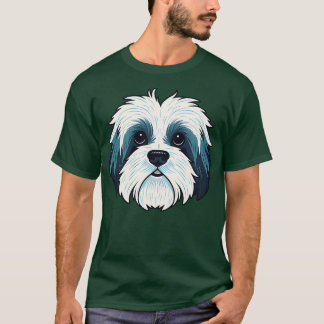ハバニーズ顔かわいい漫画子犬の恋人 Tシャツ