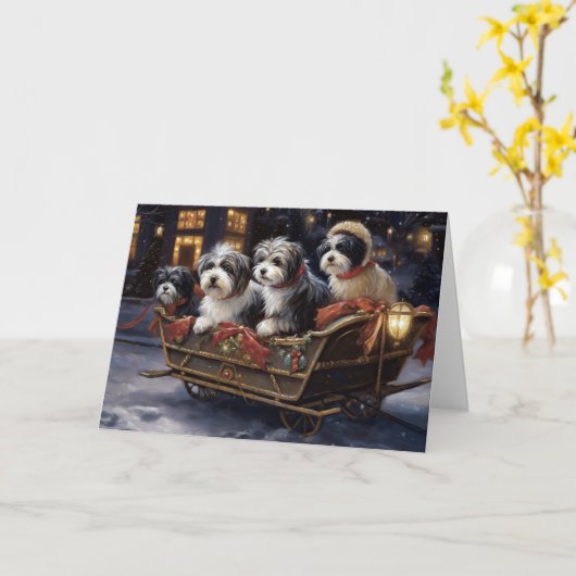ハバニーズ クリスマスの華やかな季節 カード (黄色い花)