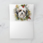 ハバニーズ クリスマスリース クリスマスの仔犬 カード (内部)