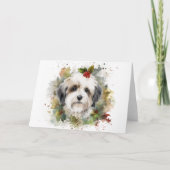 ハバニーズ クリスマスリース クリスマスの仔犬 カード (正面)