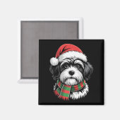 ハバニーズ クリスマス サンタ 帽子 マフラー コスチューム マグネット (正面/裏面)