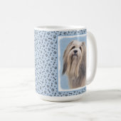 ハバニーズ（シルバー）絵画ズ – かわいいオリジナルドッグアート コーヒーマグカップ (正面右)